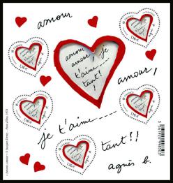 timbre Bloc feuillet N° 154, Cœur St Valentin
