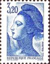 timbre N° 2377, Type Liberté de Gandon 3f 20