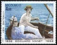  Edouard Manet peintre 1832-1883 (tableau '' En bateau'') 