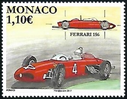 timbre de Monaco N° 3073 légende : Voiture de F1 Ferrari 156