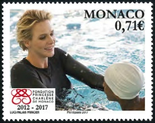 timbre de Monaco N° 3078 légende : Fondation Pricesse Charlène de Monaco
