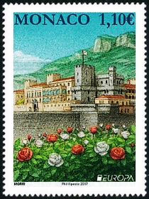 timbre de Monaco N° 3089 légende : Europa Les Chateaux