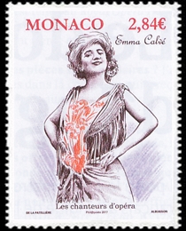timbre de Monaco N° 3097 légende : Les chanteurs d'opéra, Emma Calvé