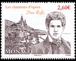 timbre de Monaco N° 3096 légende : Les chanteurs d'opéra, Titta Ruffo