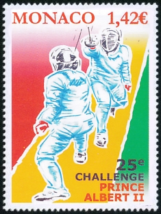 timbre de Monaco N° 3093 légende : 25ème Challenge prince Albert II