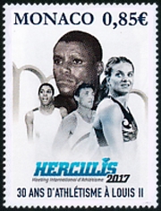 timbre de Monaco N° 3099 légende : Meeting international d'athlétisme Herculis