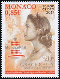 timbre de Monaco N° 3103 légende : Monacophil 2017