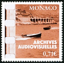 timbre de Monaco N° 3105 légende : Les Archives audiovisuelles de Monaco