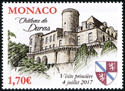 timbre de Monaco N° 3100 légende : Les anciens fiefs des Grimaldi -Château de Duras