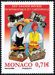 timbre de Monaco N° 3106 légende : Grande Bourse 2017