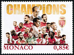 timbre de Monaco N° 3111 légende : AS Monaco champion 2017