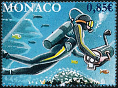 timbre de Monaco N° 3108 légende : Les Explorations de Monaco 2017-2020