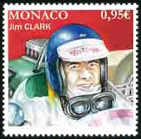 timbre de Monaco N° 3123 légende : Jim Clark