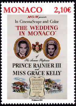 timbre de Monaco N° 3166 légende : Les films de Grace Kelly «Mariage à Monaco»