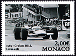 timbre de Monaco N° 3185 légende : 90 ans du Grand Prix de Monaco
