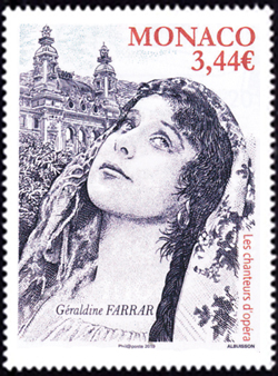 timbre de Monaco N° 3177 légende : Chanteurs d'opéra - Géraldine Farrar