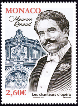 timbre de Monaco N° 3176 légende : Chanteurs d'opéra - Maurice Renaud