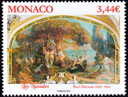 timbre de Monaco N° 3178 légende : Le nu dans l'art - Les Grâces florentines