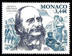 timbre de Monaco x légende : Bicentenaire de la naissance de Jacques Offenbach 1819-1880