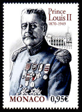 timbre de Monaco x légende : 150ème anniversaire du prince Louis II (1870-1949)