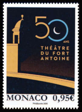 timbre de Monaco x légende : 50 ans théâtre du fort Antoine