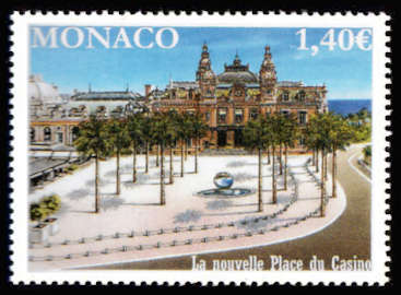 timbre de Monaco x légende : La nouvelle place du casino