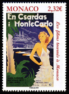 timbre de Monaco x légende : Films tournés à Monaco (le quadrille de l'amour)