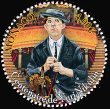 timbre de Monaco x légende : Centenaire du clown Yuri Nikulin (1921-1997)