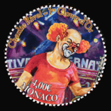 timbre de Monaco x légende : 125ème anniversaire du clown Charlie Rivel