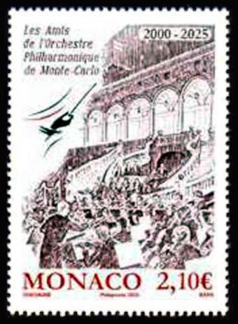 timbre de Monaco x légende : Les amis de l'orchestre philamonique de Monte-Carlo