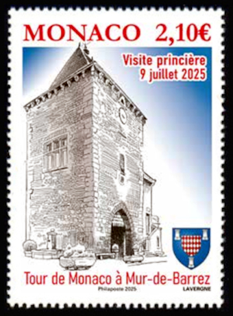 timbre de Monaco x légende : Tour de Monaco à Mur-de-Barrez