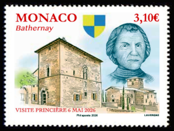 timbre de Monaco x légende : Visite princière du 6 mai 2026