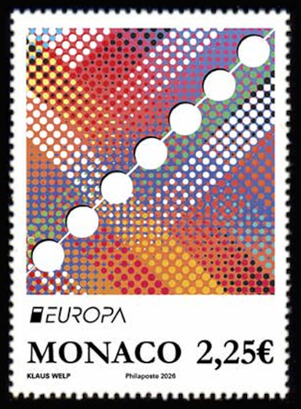 timbre de Monaco x légende : 70ème anniversaire des timbres Europa