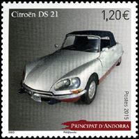 timbre Andorre N° 765 légende : Transport véhicule automobile