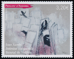 timbre Andorre N° 787 légende : Biennale de Venise, Joan 0andri