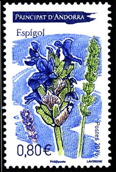 timbre Andorre N° 790 légende : Lavande