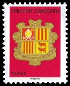 timbre Andorre N° 780 légende : Blason rouge, série courante autoadhésif