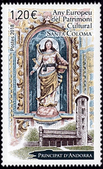 timbre Andorre N° 818 légende : Année européenne du Patrimoine culturel