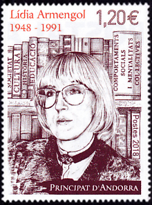 timbre Andorre N° 821 légende : Lidia Armengol (1948-1991)