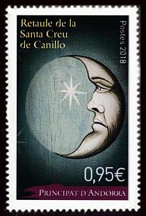 timbre Andorre N° 823 légende : Le Retable de la Sainte-Croix de Camillo