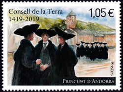 timbre Andorre N° 827 légende : Conseil général d'Andorre
