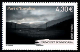 timbre Andorre Att N° légende : Port d'Envalira