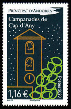 timbre Andorre Att N° légende : Les cloches du nouvel an
