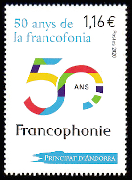 timbre Andorre Att N° légende : Francophonie
