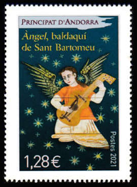 timbre Andorre Att N° légende : Ange baldaquin de B953Sant Bartomeu