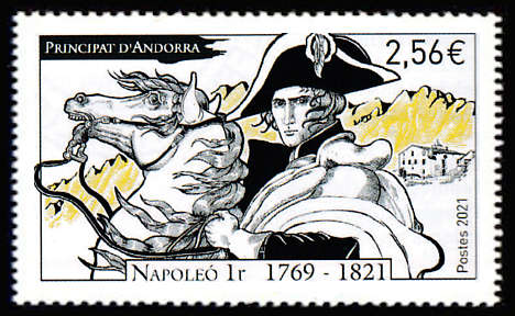 timbre Andorre Att N° légende : Napoléon 1er 1769-1821