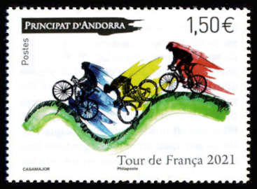 timbre Andorre Att N° légende : Tour de France 2021