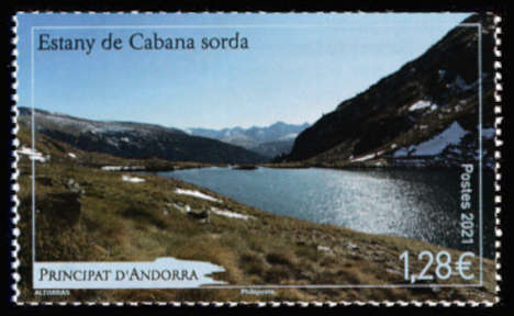 timbre Andorre Att N° légende : Lac de Cabana Sorda