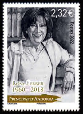 timbre Andorre Att N° légende : Rosa Ferrer (1960-2018)