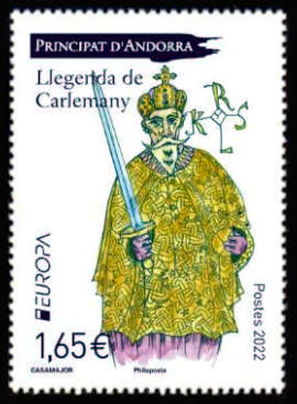 timbre Andorre Att N° légende : Llegenda de Carlemany - Légende de Charlemagne